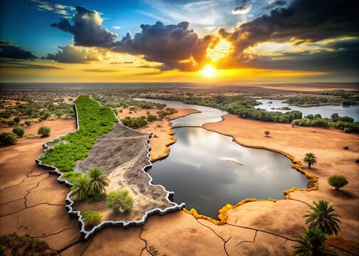 Mali Mopti Region Map: Striking Landscape Photography of the Niger River Bend