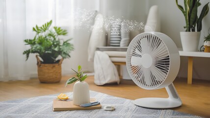 A fan circulating clean air.