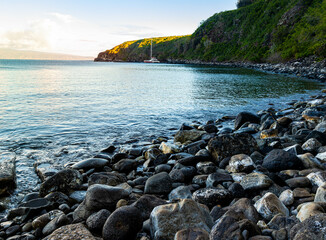 Rocky Shoreline at Honolua Bay, Honolua, Maui, Hawaii, USA