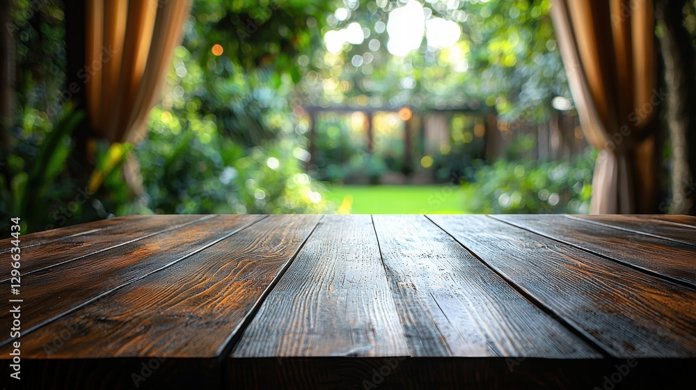 Aufkleber simple wooden table set against a neutral background providing a versatile surface for various uses