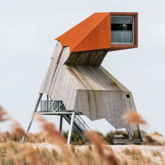 Steltloper tower on Marker Wadden, the Netherlands