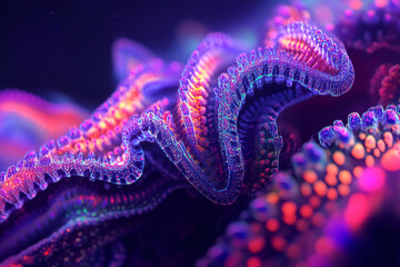 Abstract Neon Coral Reef