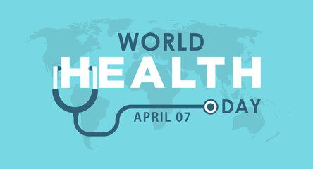 Naklejka premium World Health Day is a global health awareness day celebrated every year on April. Vector illustration design