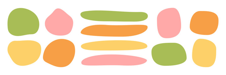 Hand drawn frames for quote. Background for text. Blank abstract form of speech bubbles.  Colored shape text field. Organic doodle shape. Quote minimalist frame template