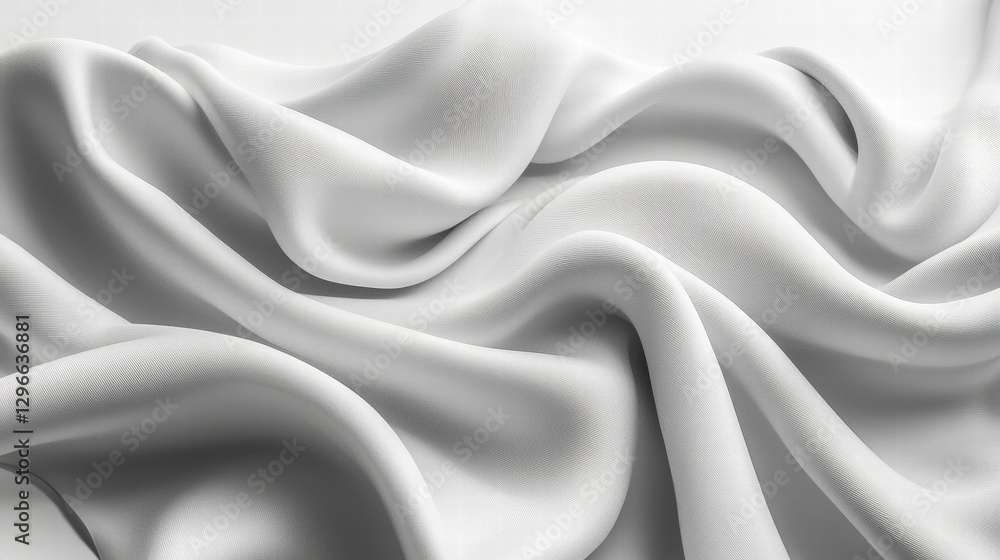 Poster a piece of pure white fabric displaying its soft texture and versatile nature for various uses