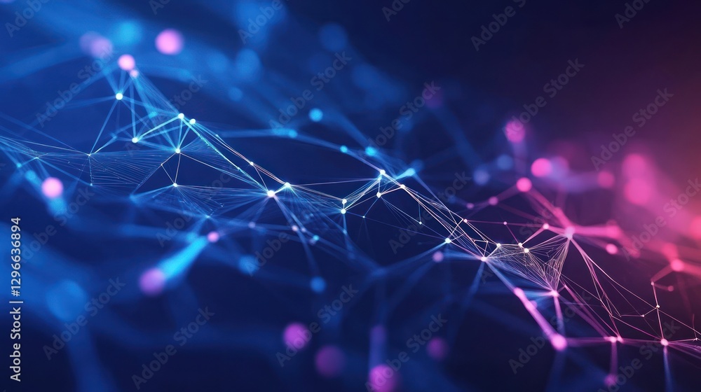 Poster Abstract network data visualization background, possible use for technology or digital concepts