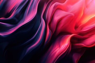 Fototapeta premium Neon waterfalls cascading into a luminous abyss, their abstract fluidity bending in impossible angles