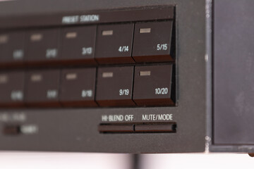 Close-Up View of a Vintage Radio Preset Station Panel