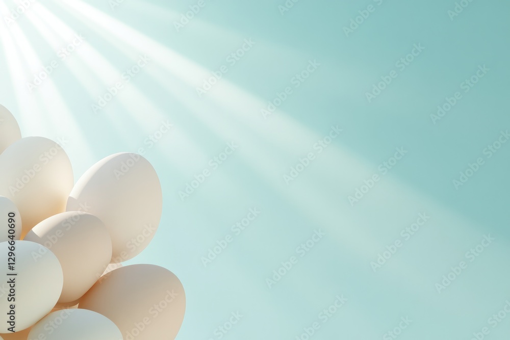 Aufkleber abstract interpretation of easter morning with sunburst patterns soft pastel gradients and symbolic 