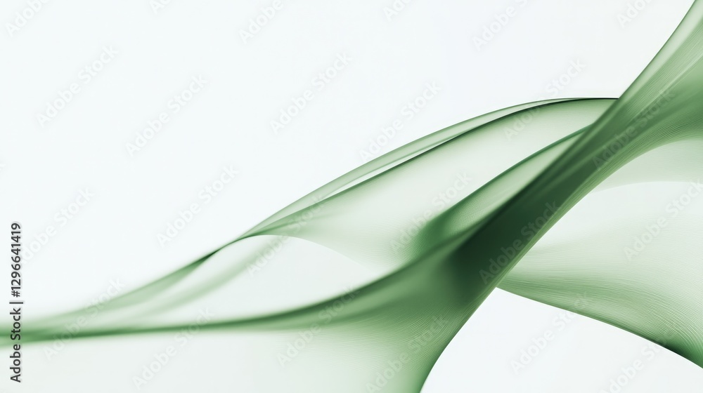 Poster abstract representation of wind energy visualized as swirling green patterns forming intricate wave-