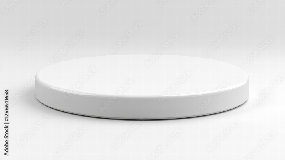Poster smooth white object elegantly positioned on a uniform white surface highlighting minimal design