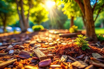 Miniature Garden Landscape: Wood Chip Mulch & Tree Bark Ground Cover