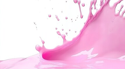 Fototapeta premium Dynamic Pink Liquid Splash Creating Abstract Textures and Vibrant Motion Against White Background