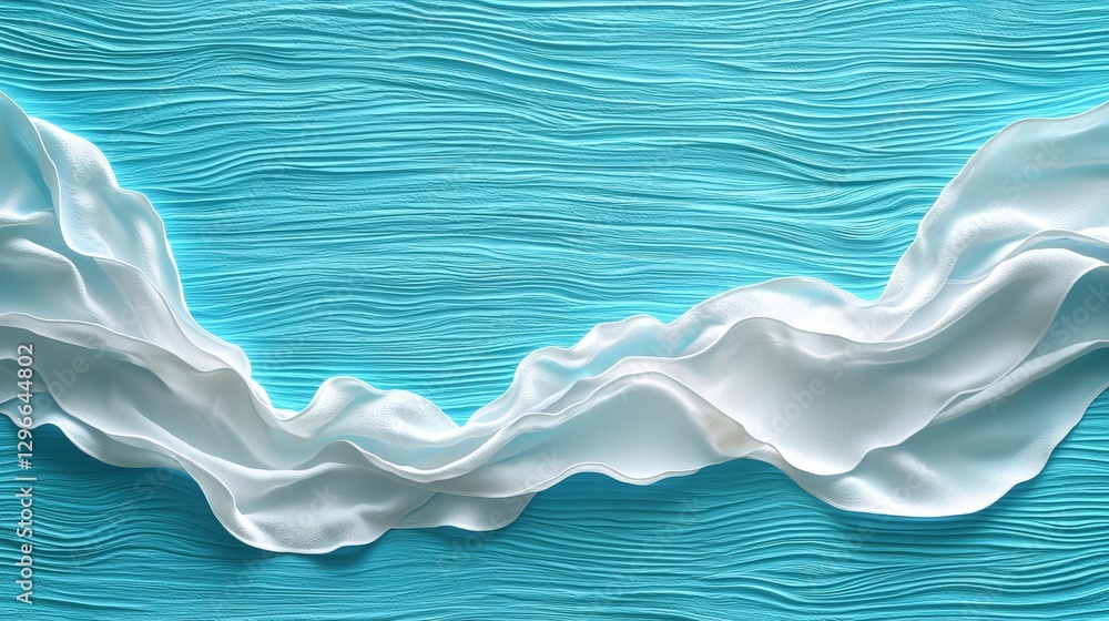 Poster dynamic wave of white paint creating an artistic flow on a blank background for creative projects
