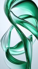 green glass and Liquid matte abstract wave. 3d rendering illustratiuon.