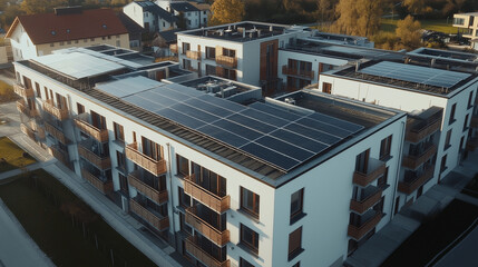 Fototapeta premium Eco-Friendly Modern Residential Complex with Solar Panels