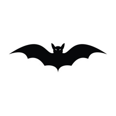 Simple illustration of bat silhouette isolated on a white background