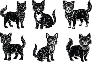 Cute Cat Vector Silhouette Clipart Pet SVG Design