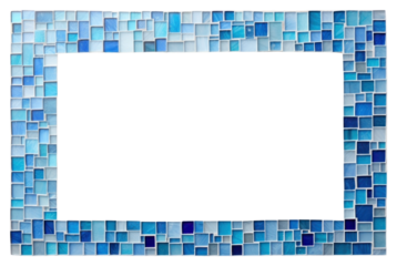 PNG Blue mosaic art backgrounds.