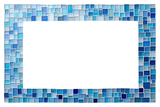 PNG Blue mosaic art backgrounds.