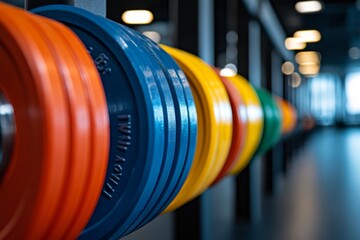 Obraz premium Close-up of colorful camera lenses arranged in a row