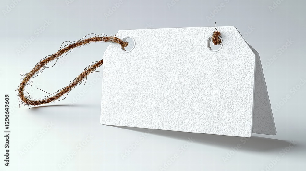 Aufkleber a neatly bound white paper wrapped with a twisted rope creating a rustic and natural aesthetic