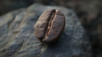 coffee bean seen from the side, lying down 