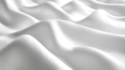 Naklejka premium Elegant white fabric with subtle texture and soft draping perfect for interior design and decor