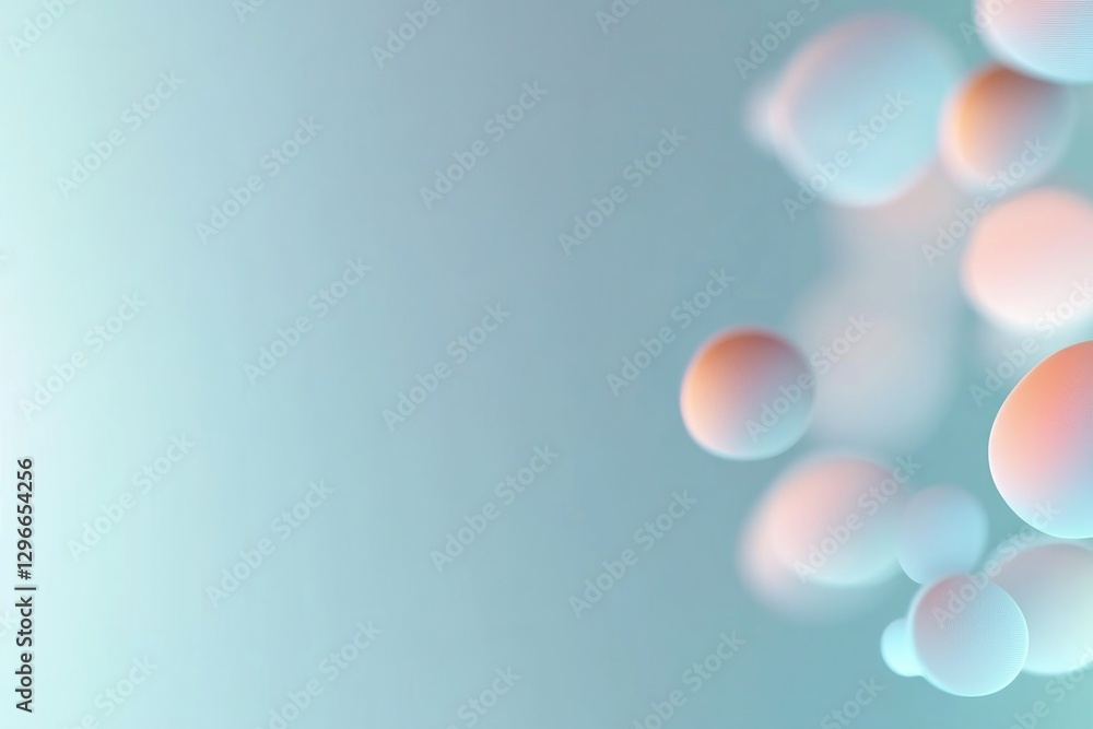Poster blurred background with soft pastel colors and floating social media icons dynamic and creative comp