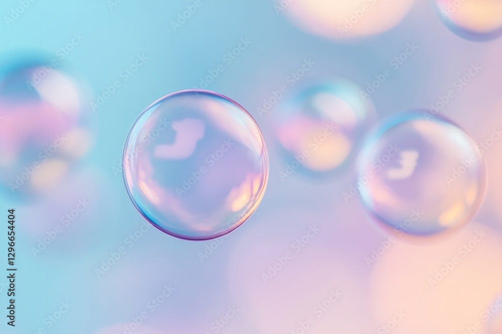 Poster blurred background with soft pastel colors and floating social media icons dynamic and creative comp
