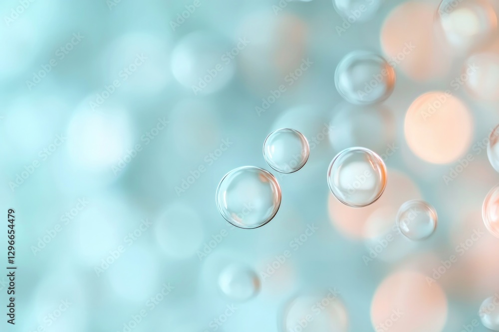 Poster blurred background with soft pastel colors and floating social media icons dynamic and creative comp