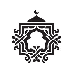Creative Islamic Ornament Design Silhouette Vector Illustration | Decorative Cultural Art Design