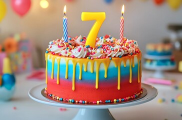 7 year old happy birthday cake 