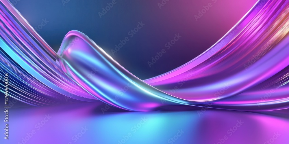 Poster psychedelic abstract fractal background with swirling neon color spirals, intricate patterns, and gl