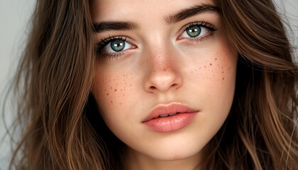 A close-up of two images of a woman's face.