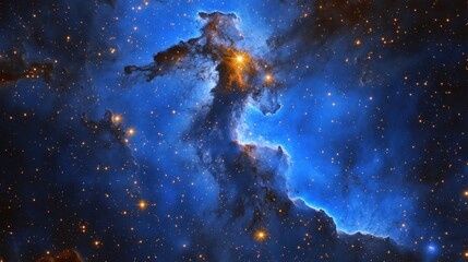 Fototapeta premium Exploring the Majesty of Space a Stunning Nebula with Stars