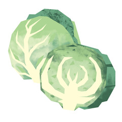 切り絵風のキャベツ