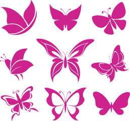 set of vector butterflies,Elegant Butterfly Vector Collection