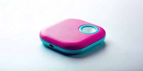 Minimalist Smart Tracker Tag on White Background - Modern Tech Accessory