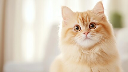 Charming Orange Tabby Cat With Big Round Eyes.