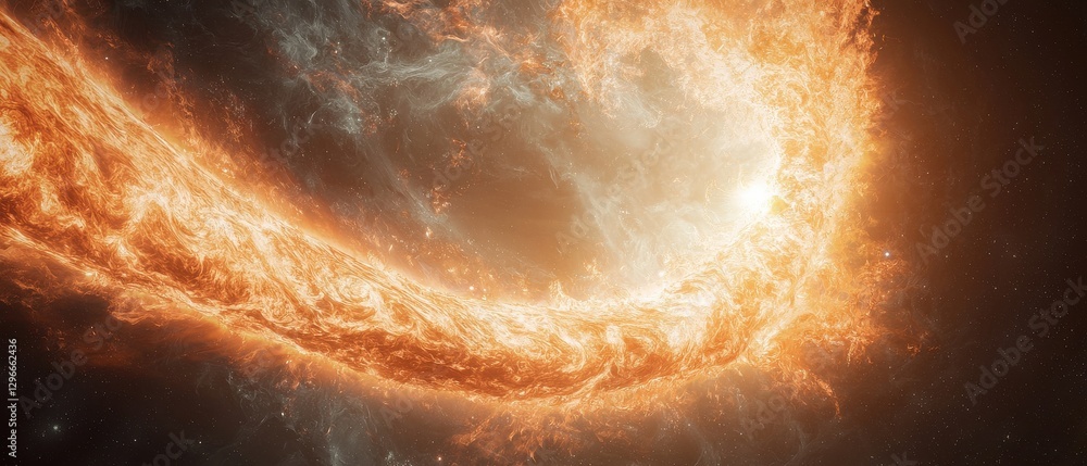 Poster cosmic fireball event outer space digital art celestial environment dramatic viewpoint interstellar 