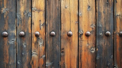 Fototapeta premium Aged wooden door planks with metal studs