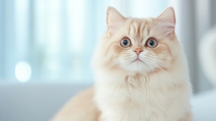 Fototapeta premium Sweet Cat Posing In Soft Natural Lighting
