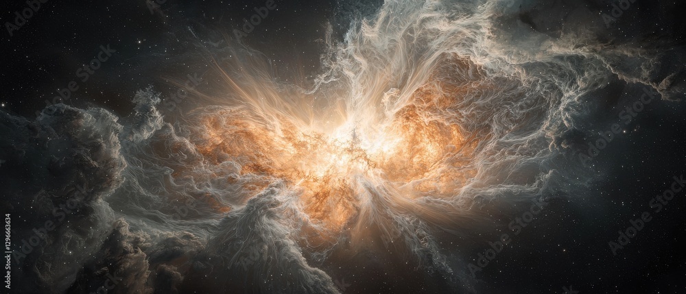 Aufkleber stellar explosion cosmic event outer space abstract imagery celestial environment wide angle view as