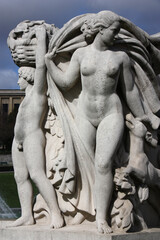 Statues au jardin du Trocadéro à Paris. France