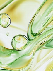 green glass and Liquid matte abstract wave. 3d rendering illustratiuon.