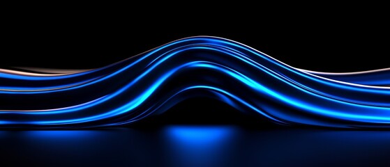 Deep Blue Abstract Wave Reflection Background Design Style with Creative Illustration for Wallpapers and Presentation