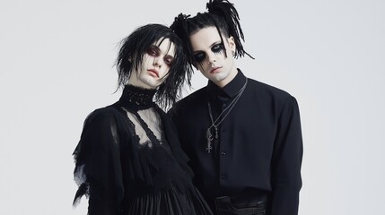 Young couple in gothic look 