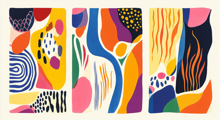 Colorful Abstract Geometric Art - Modern Vibrant Shapes and Patterns - Contemporary Digital Illustration