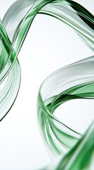 green glass and Liquid matte abstract wave. 3d rendering illustratiuon.